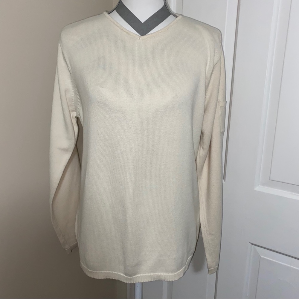 Ladies Large Ivory Cotton Sweater by Dockers